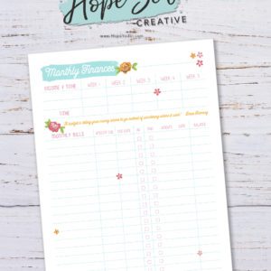 Big Happy Planner Finances - Roses 1 - Page Printable