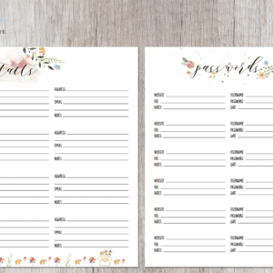 Big Happy Planner Contacts & Passwords 2-Page Printable