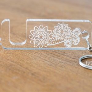 Touchless Pusher - Phone Stand Keychain Style 3