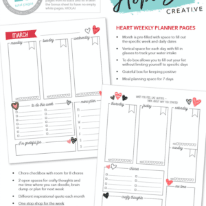Big Happy Planner Hearts Weekly - Daily 25 Page Printable