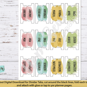 Big Happy Planner Notes & Monthly Tabs 5-Page Printable