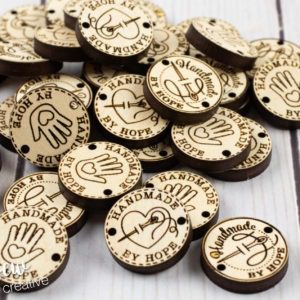 Personalized Wood Button Labels - Sewing