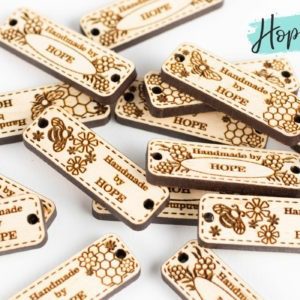 Personalized Wood Button Labels_Honeycomb