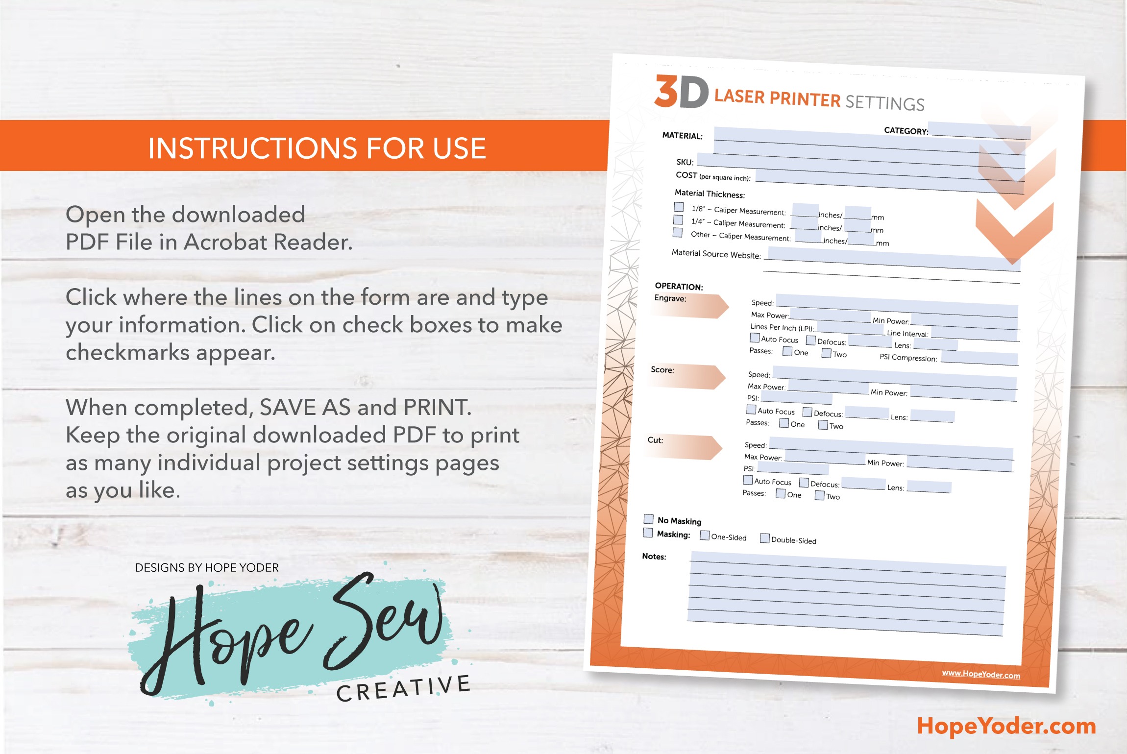 Download_Laser Editable Settings Planner Pages - Image 2