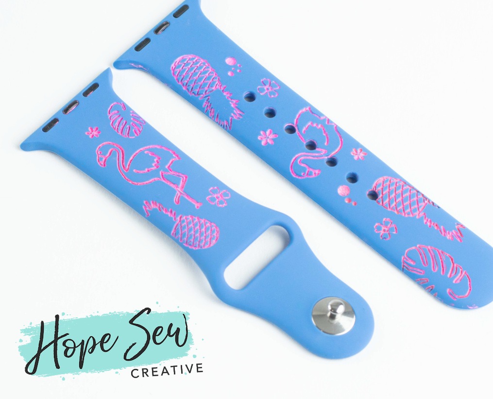 Smart Watch Band_Obsessive Flamingo Disorder_Personalized_Ombre or Pink Ink - Image 2