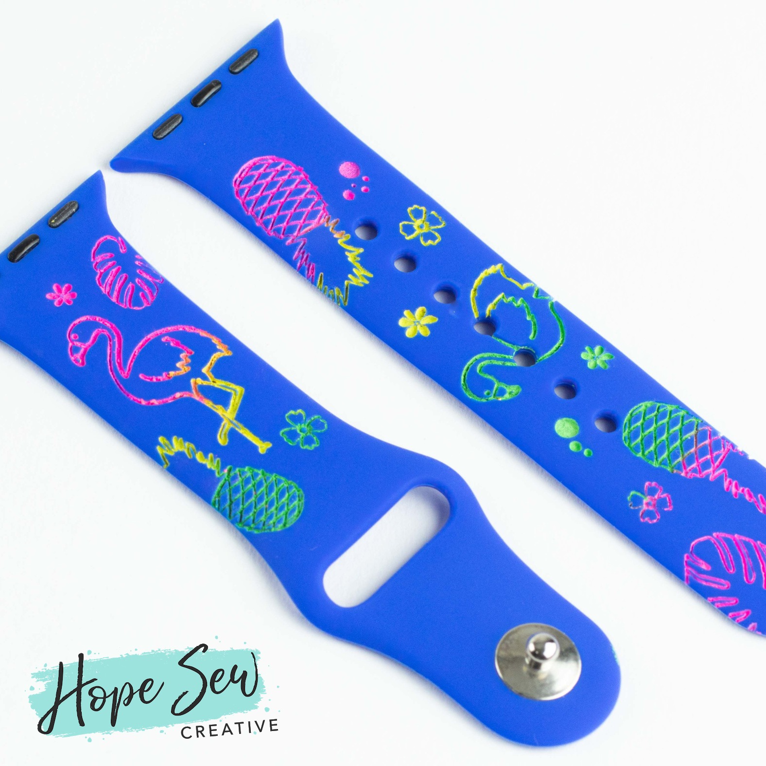 Smart Watch Band_Obsessive Flamingo Disorder_Personalized_Ombre or Pink Ink