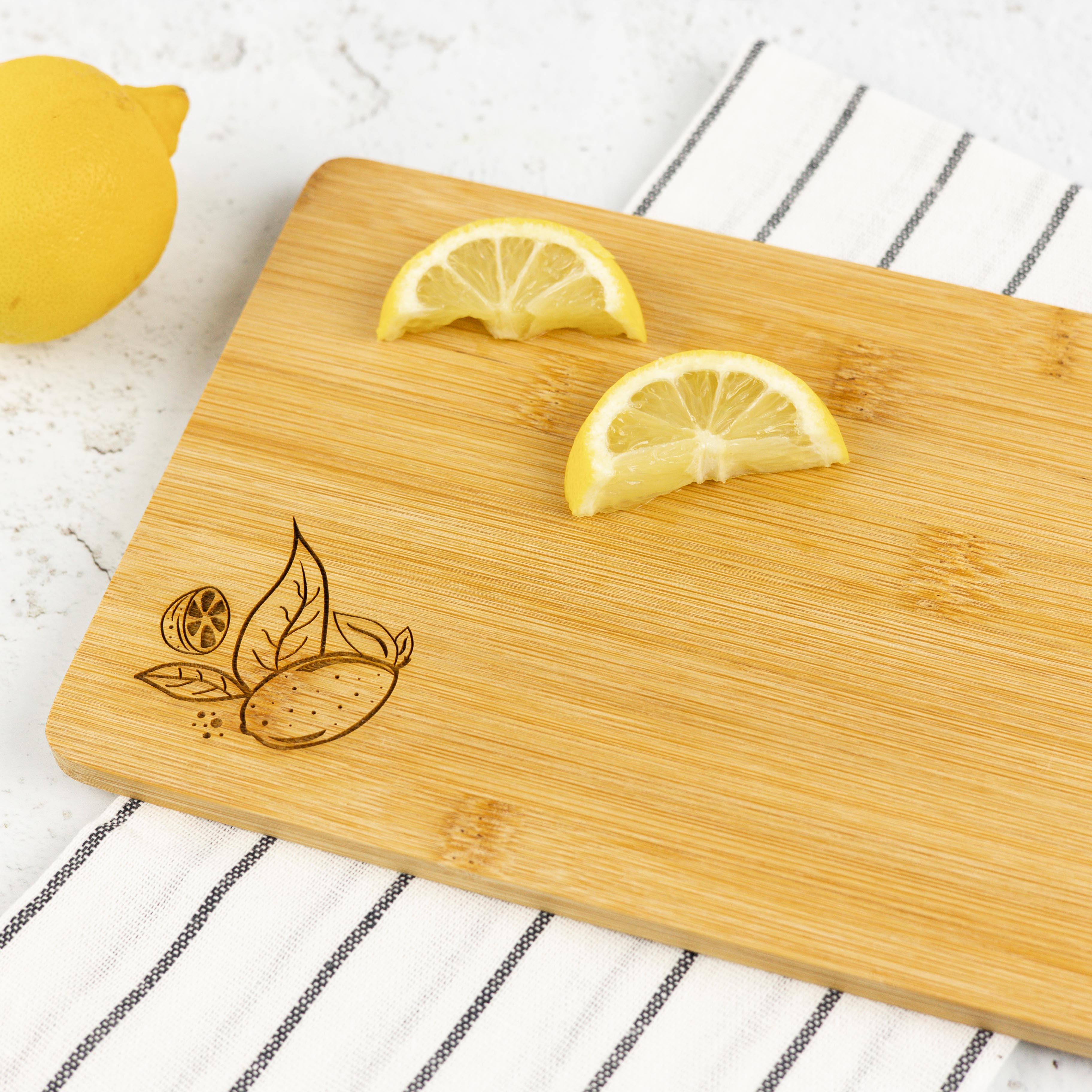 Small - Personalized Lemon Bamboo Board