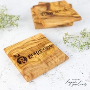 Coasters_  Olive Wood_Personalized