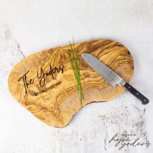 Small 12.5" Olive Wood Charcuterie Board - Live Edge
