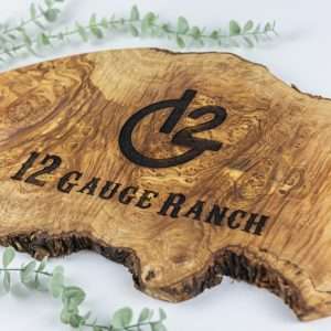 Large Engrave_24" Olive Wood Charcuterie Board - Live Edge