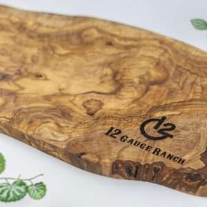 Small Engrave_24" Olive Wood Charcuterie Board - Live Edge