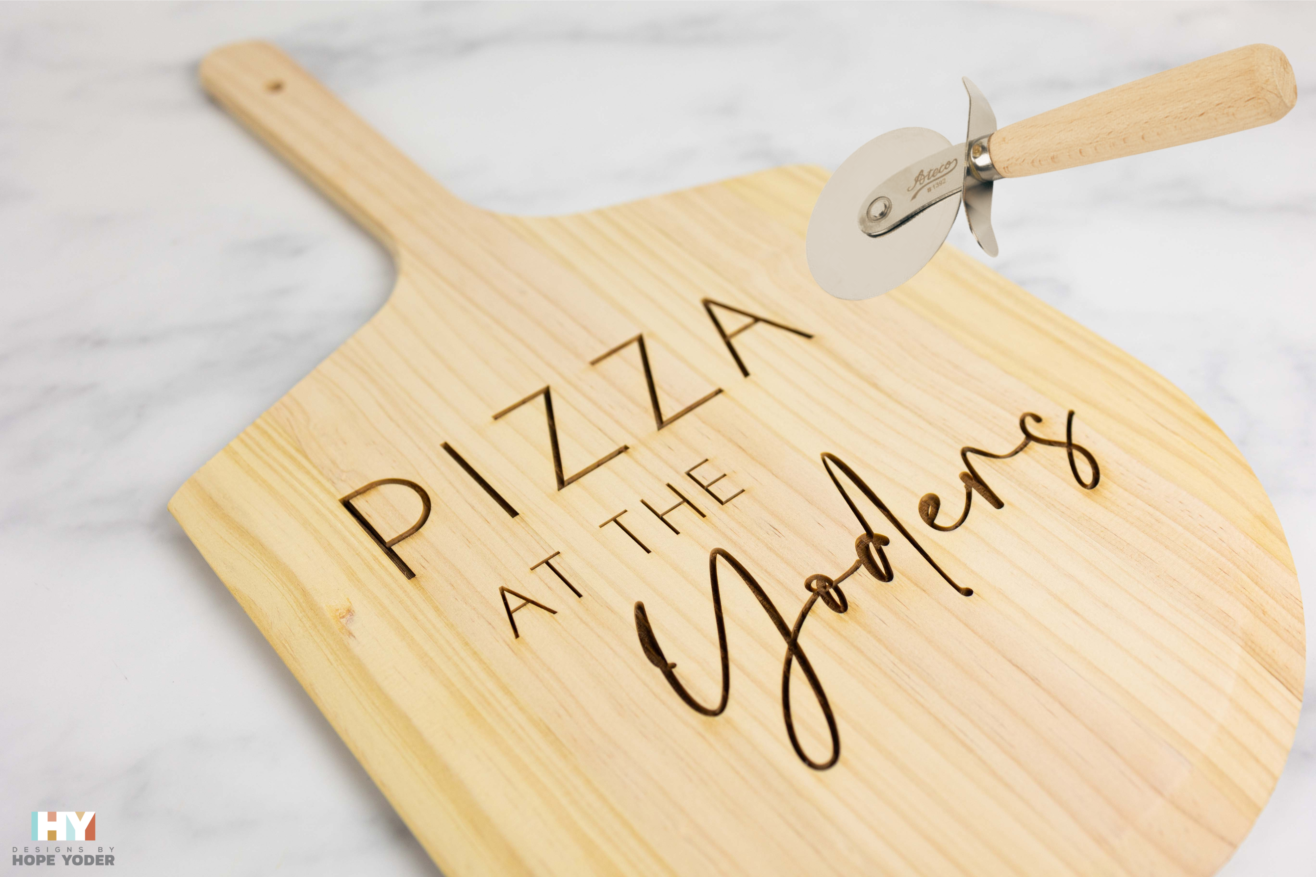 Round Pizza Peel Board + Cutter Bundle - Image 2