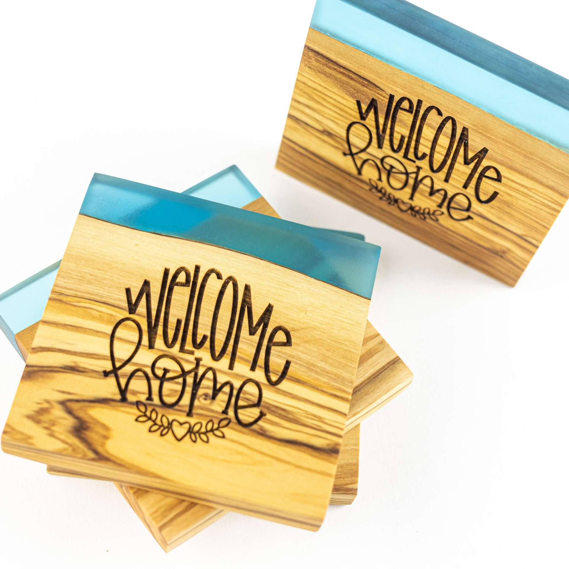 Olive Wood & Resin Coasters_Personalized - Image 4