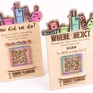 Wood Google Review QR Code Stand_Personalized