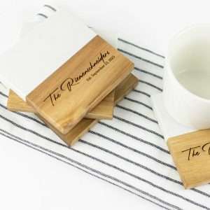 Coasters_ Marble & Acacia Coasters