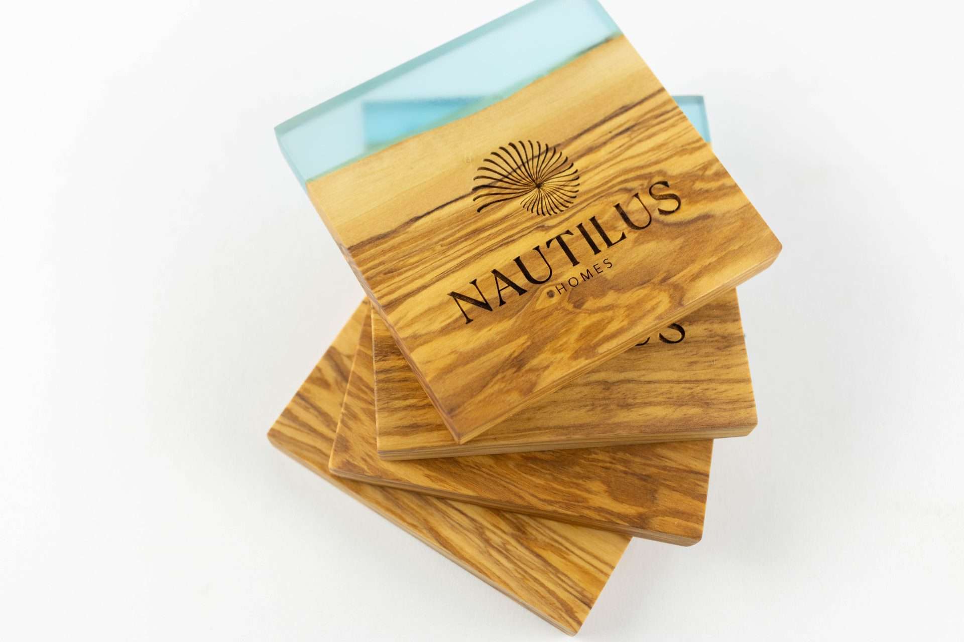 Olive Wood & Resin Coasters_Personalized - Image 5