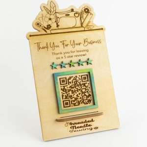 Sewing Shop Google Review QR Stand_Personalized