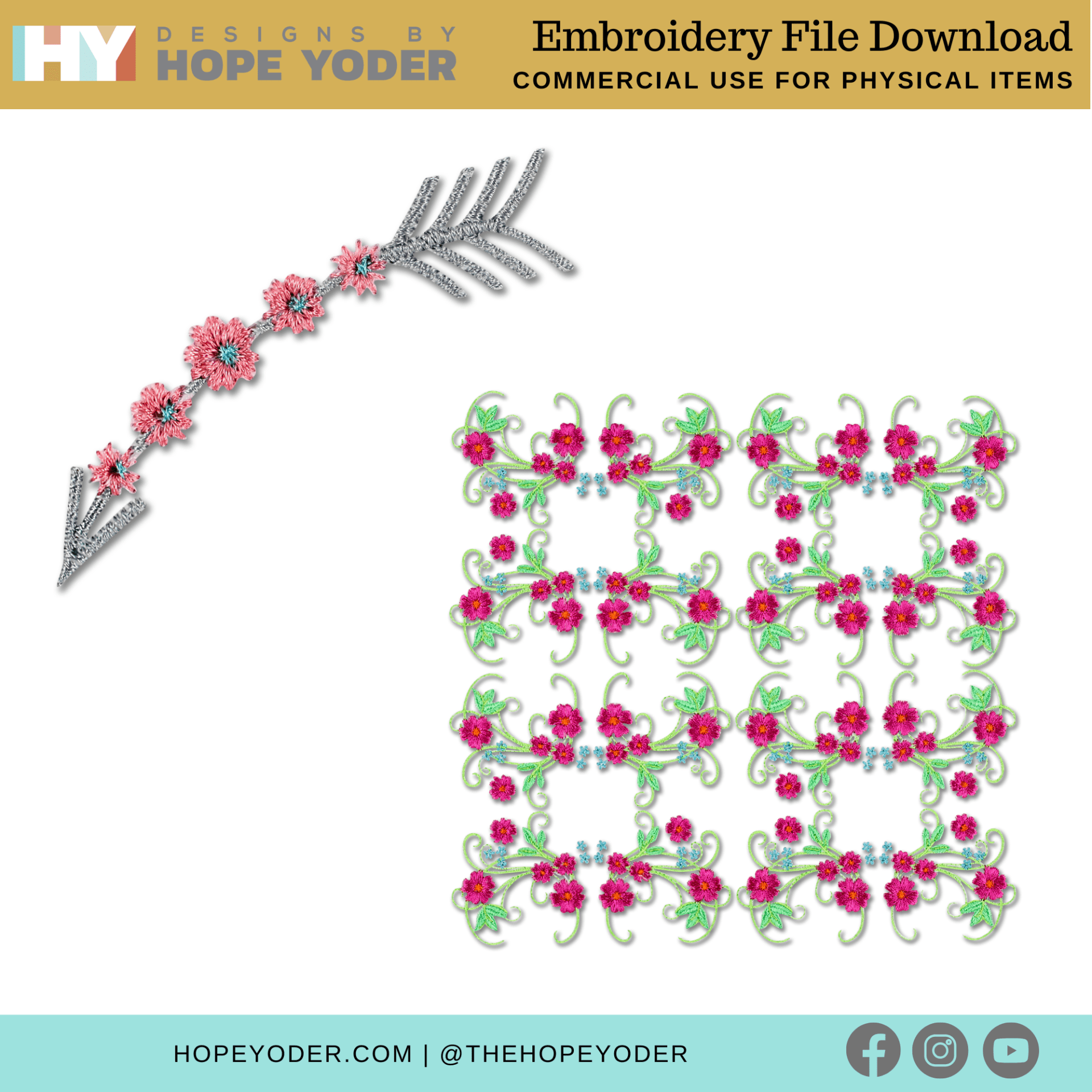 Roses and Arrows_ Download_Embroidery Collection + Pillow Pattern - Image 11