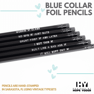 Blue Collar | Stamped Pencils
