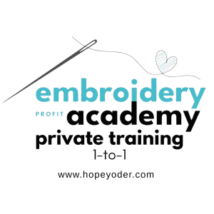 Embroidery Profit Private Training 1-to-1